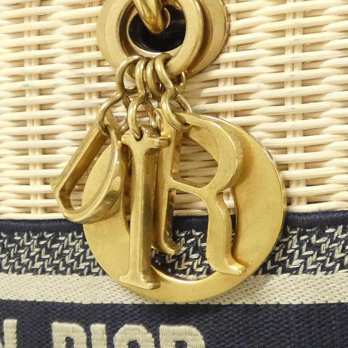 Christian Dior Dior Oblique Natural Wicker Canvas Handbag
