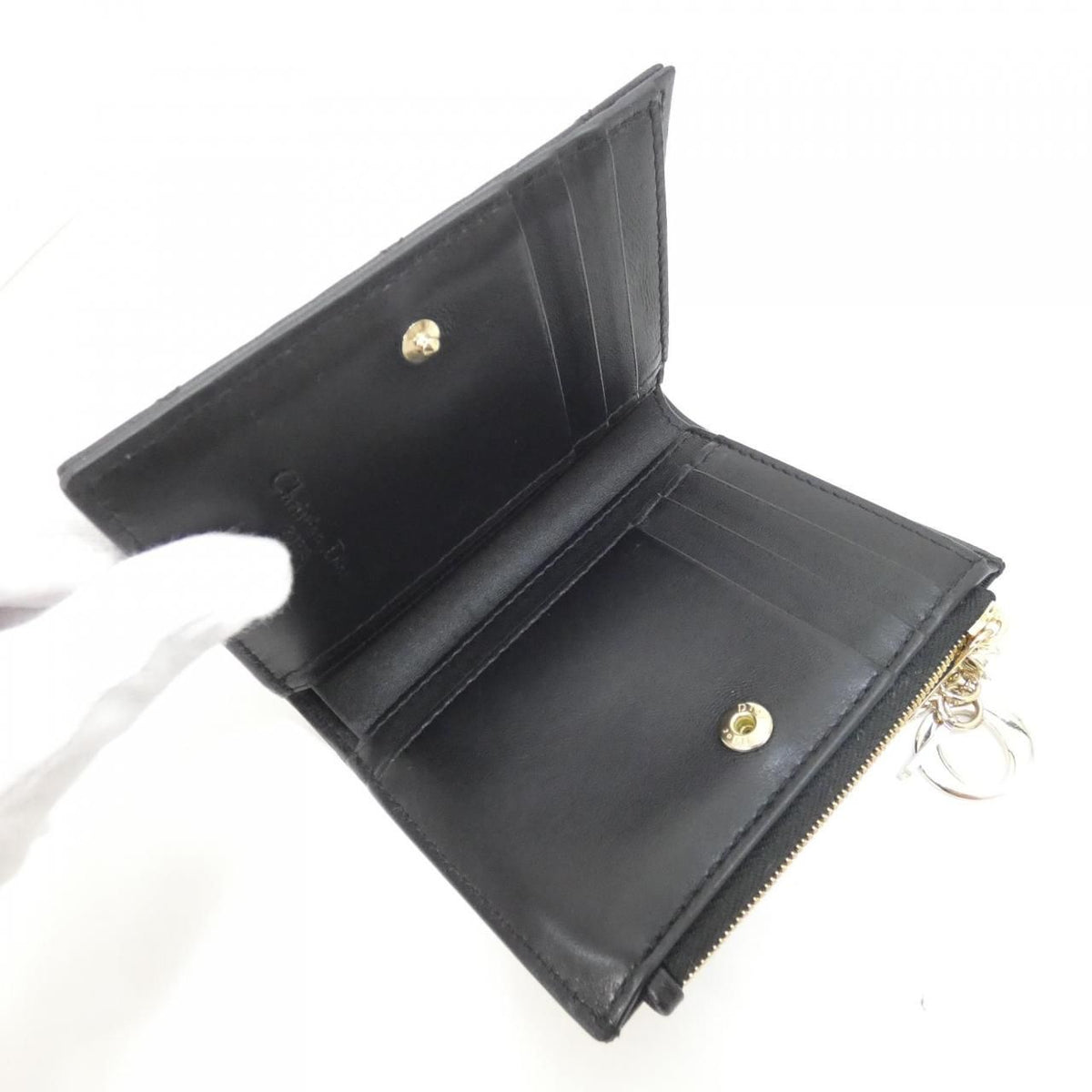 Christian Dior LADY DIOR DHALIA Lambskin Wallet