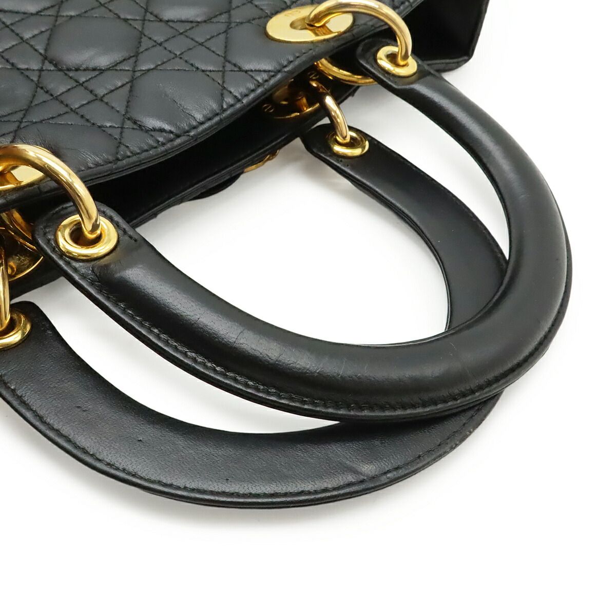 Christian Dior Lady Dior Leather 2way Handbag
