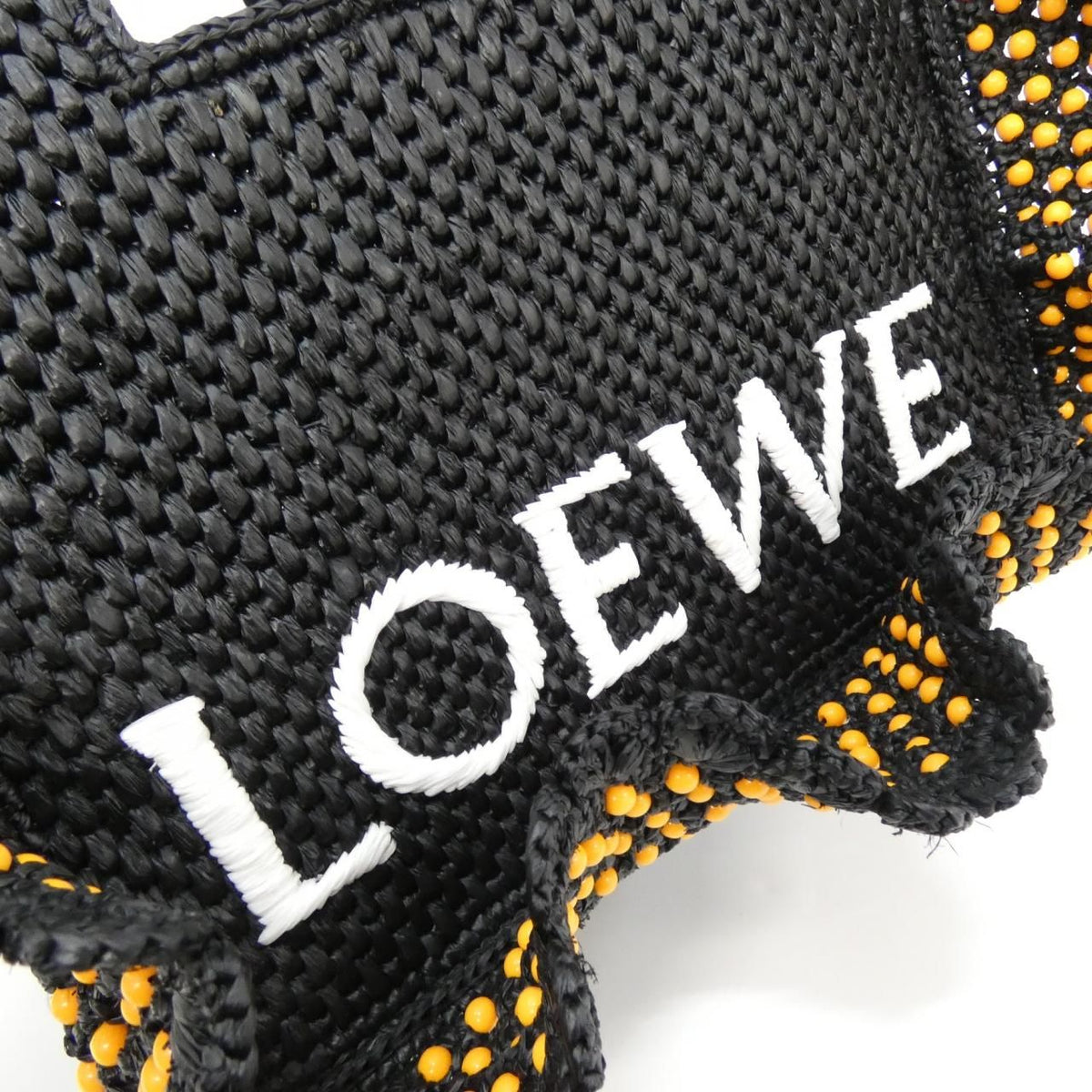 Loewe Font Tote Small Raffia Calf Leather Tote Bag