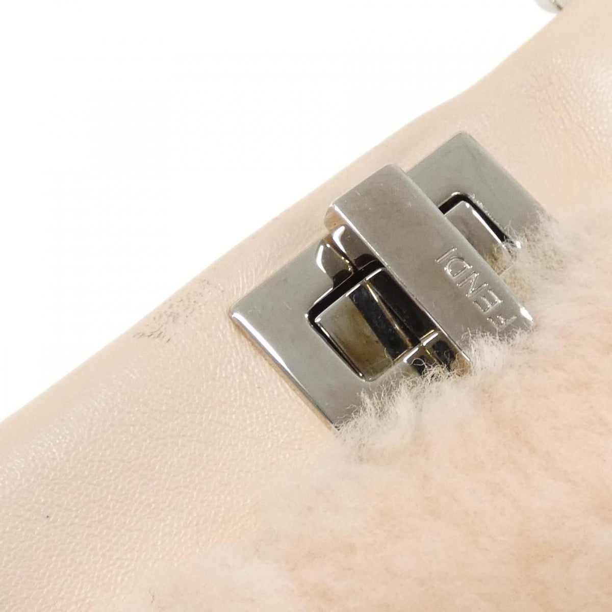 Fendi Peekaboo Mini Shearling Lambskin Shoulder Bag