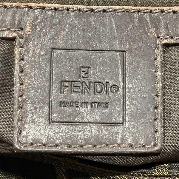 Fendi Zucca Canvas Leather Shoulder Bag