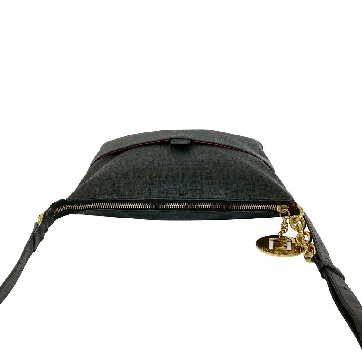 Fendi Zucchino FF Leather Shoulder Bag