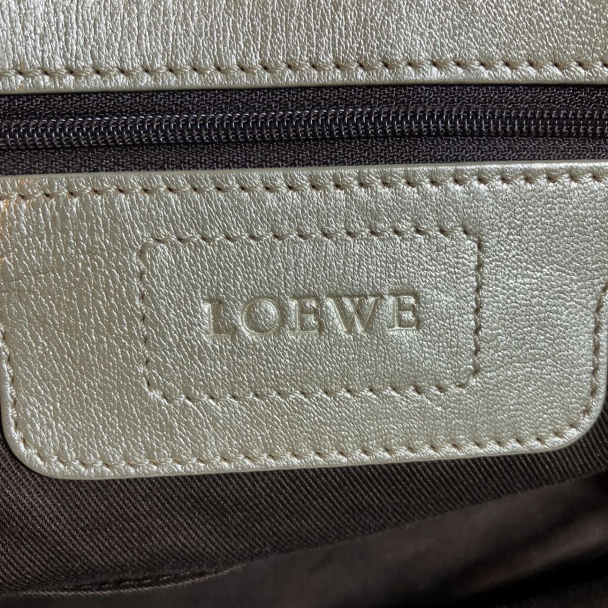 Loewe Anagram Nylon Leather Handbag