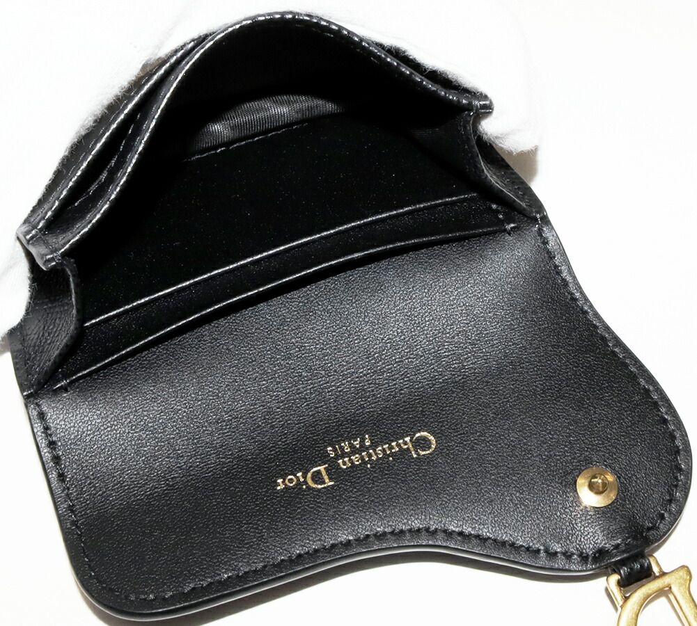 Dior Saddle Bloom Grained Calfskin Card Holder