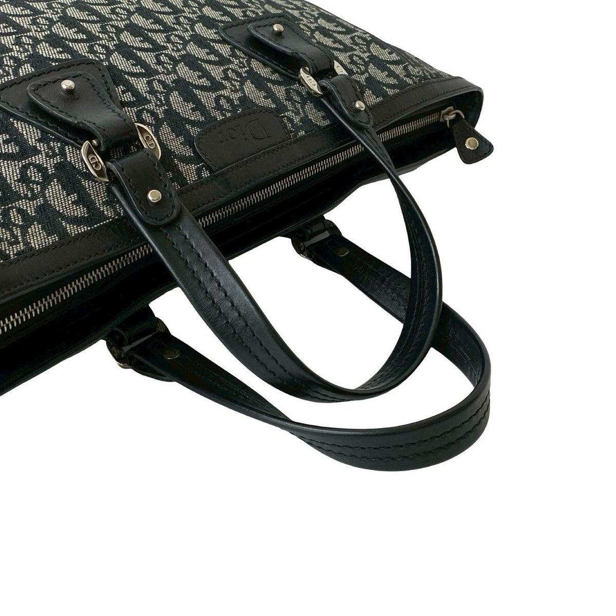 Christian Dior Trotter Canvas Leather Handbag
