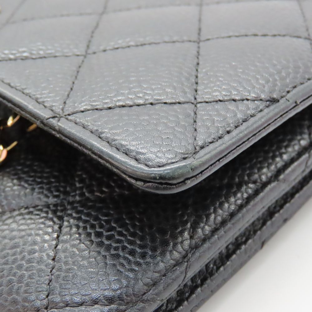 Chanel Chain Wallet Caviar Leather 2way Shoulder Bag