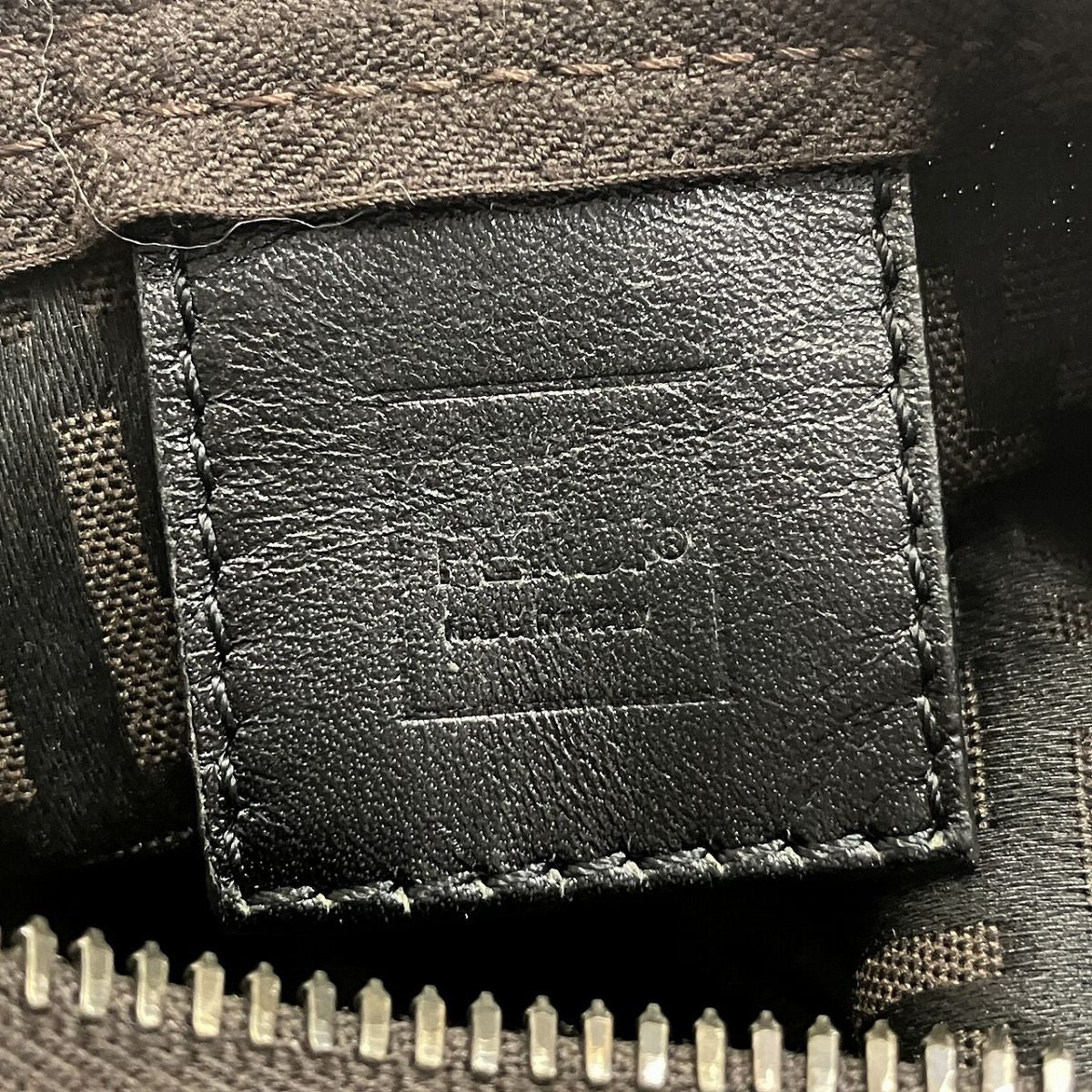 Fendi Zucca Canvas Leather Handbag