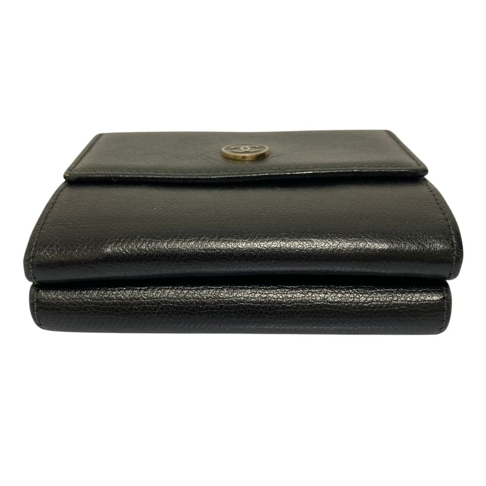 Chanel Coco Mark Leather Trifold Wallet