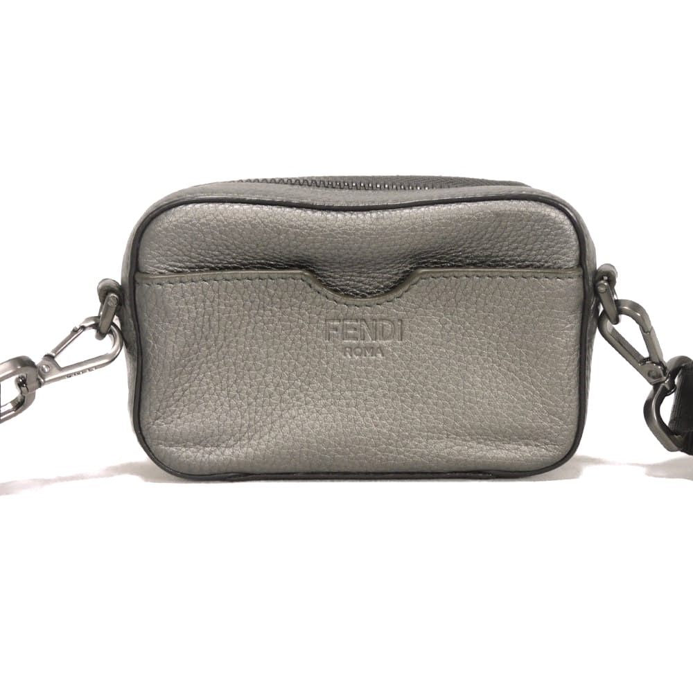 Fendi Baguette Logo Cuoio Roma Calf Leather Camera Bag