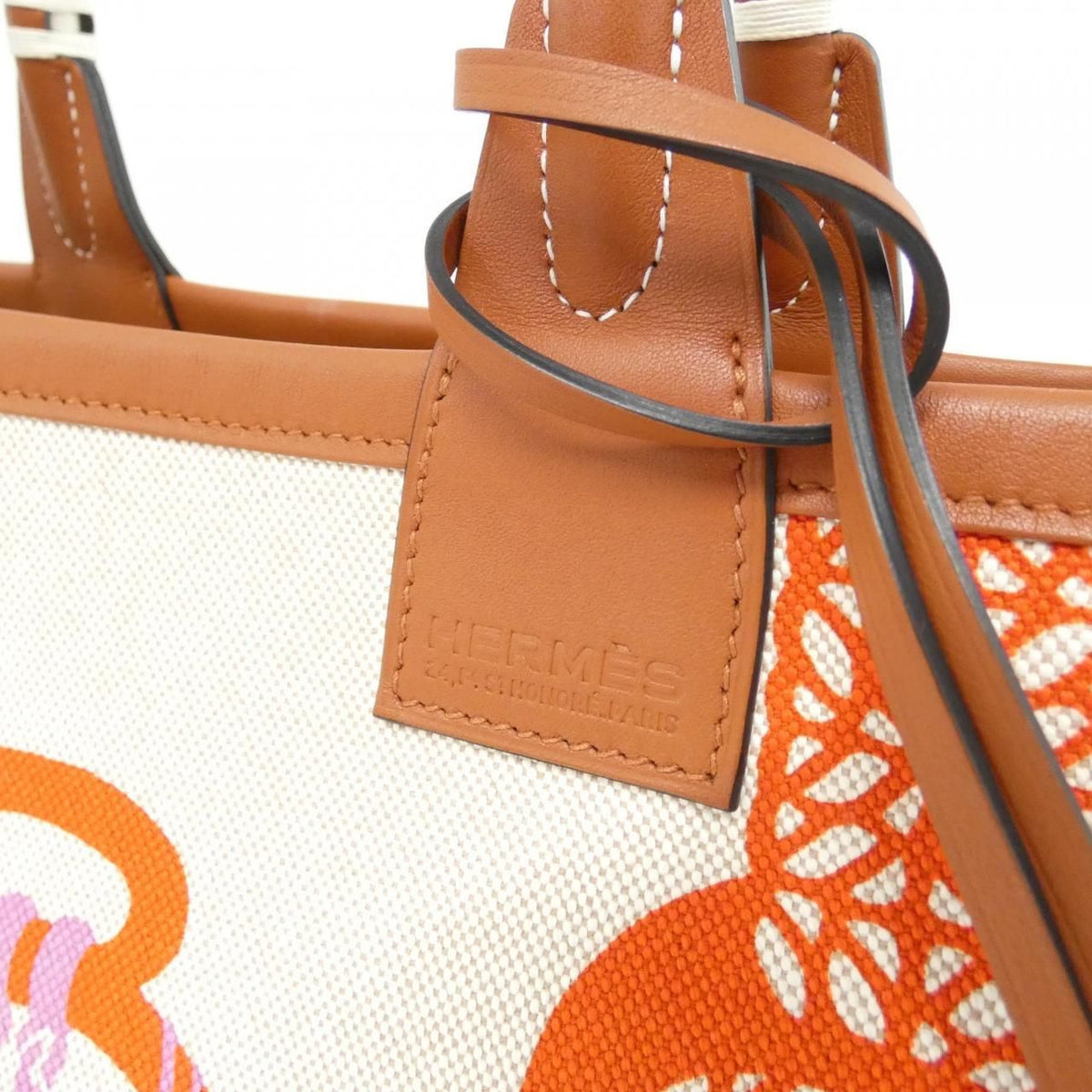 Hermes FANRAISIE D'ETRIERS Steeple Toile H Plum Swift bag 25cm