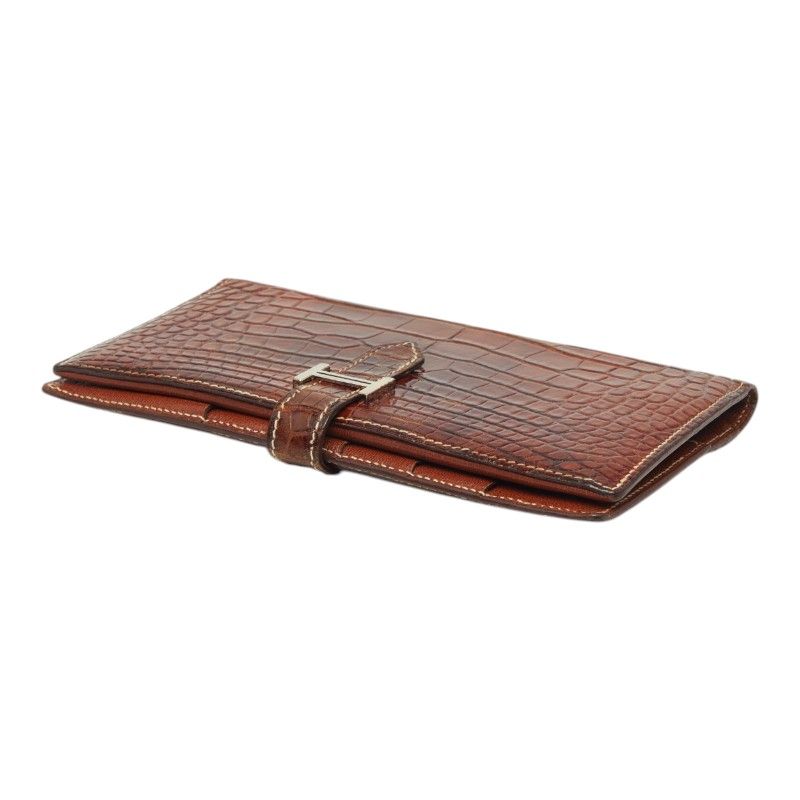 Hermes Bearn Alligator Long Wallet