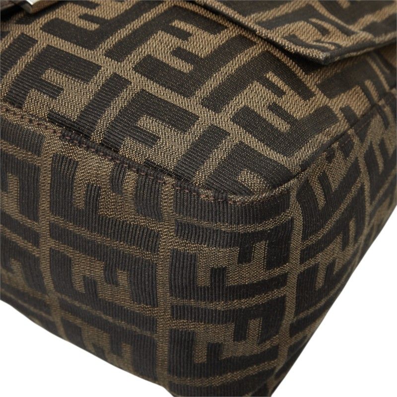 Fendi Zucca Canvas Leather Shoulder Bag
