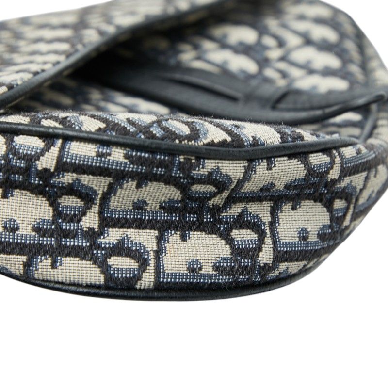 Christian Dior Oblique Saddle Canvas Leather Shoulder Bag