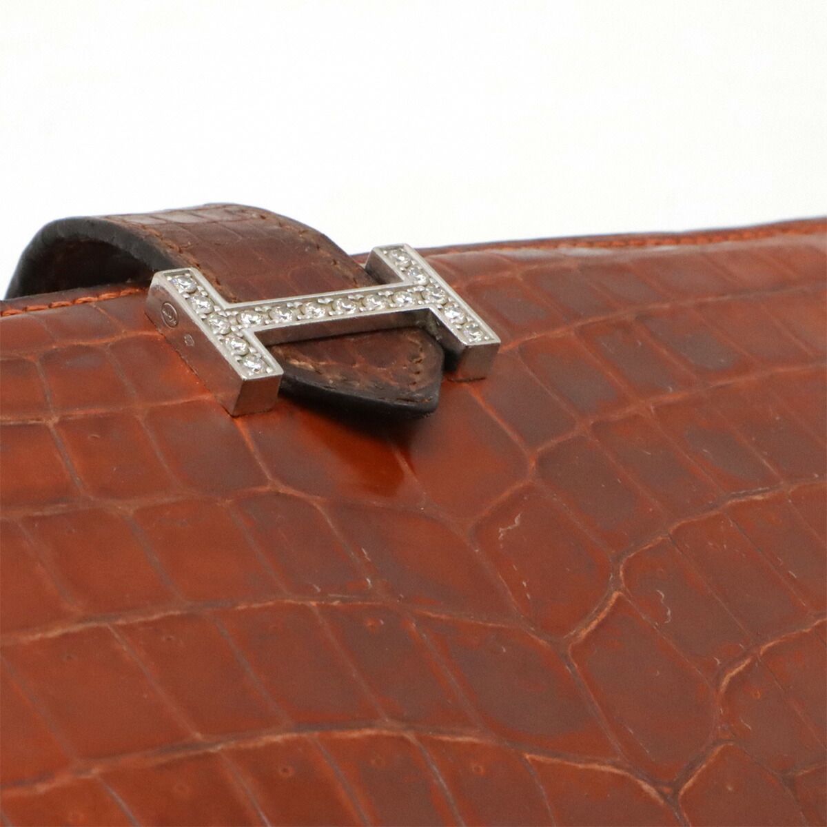 Hermes Bearn Classic Niloticus Crocodile Long Wallet