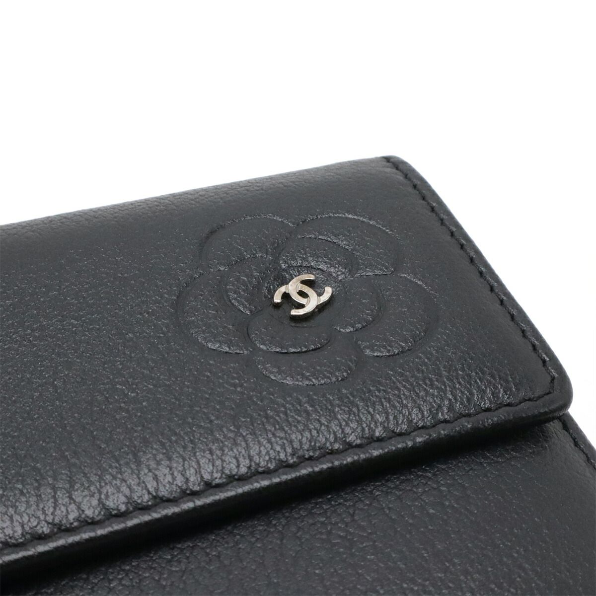 Chanel Camellia Leather Long Wallet