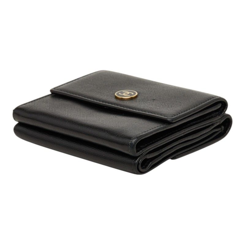 Chanel Coco Mark Leather Bifold Wallet