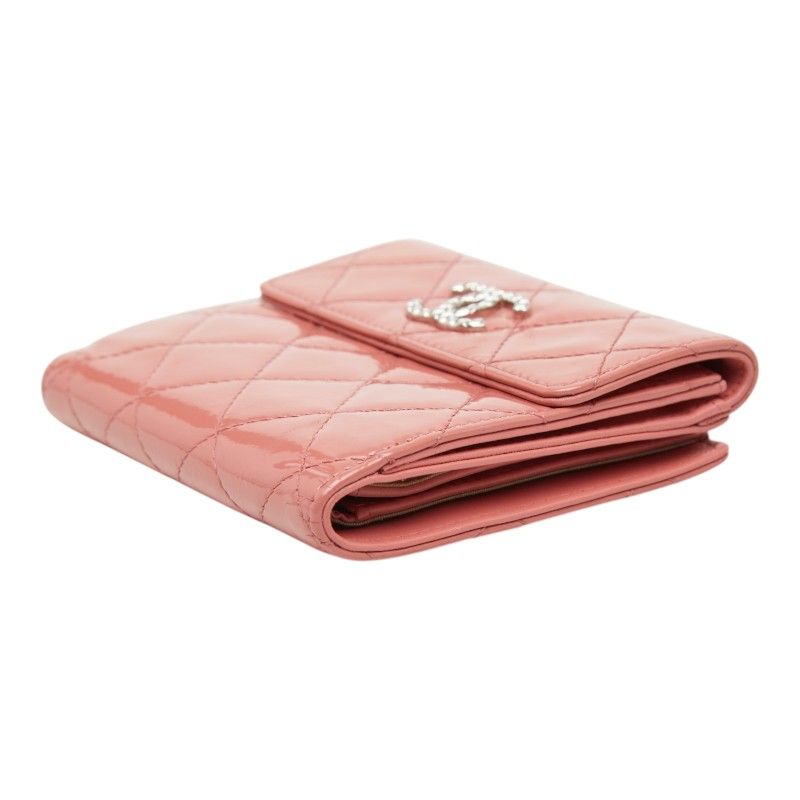 Chanel Matelasse Cocomark Patent Leather Compact Wallet