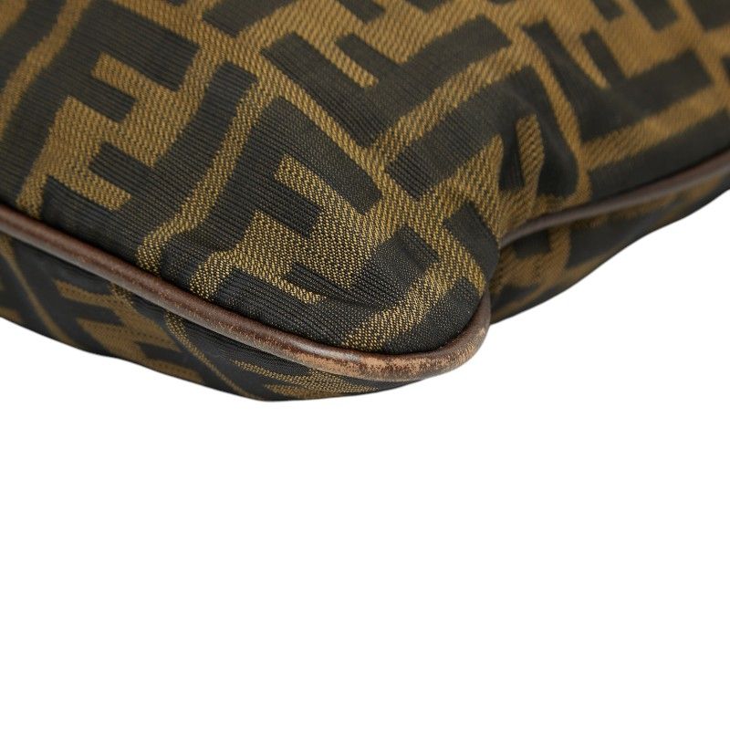 Fendi Zucca Nylon Leather Shoulder Bag