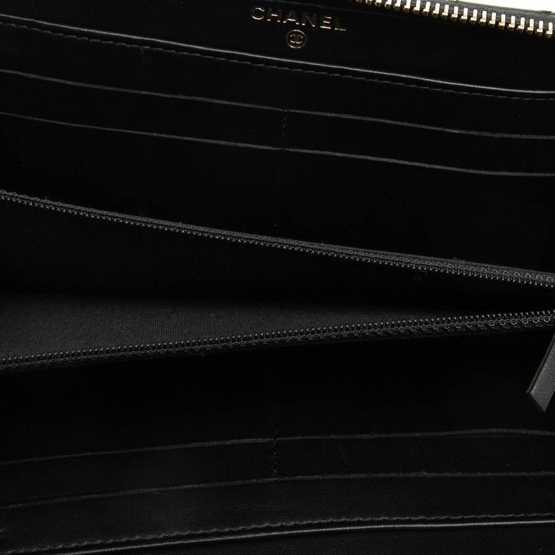 Chanel Coco Mark Matelasse Leather Long Wallet