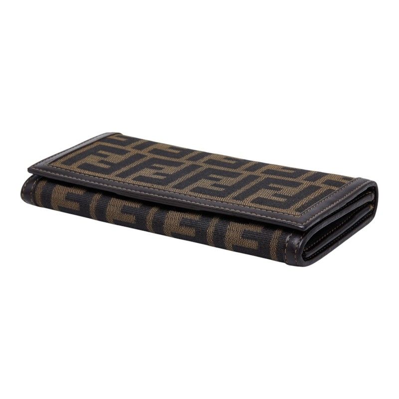 Fendi Zucca Canvas Leather Long Wallet