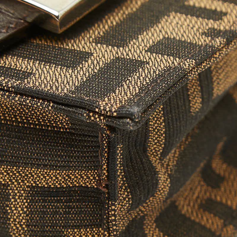 Fendi Zucca Canvas Leather Shoulder Bag