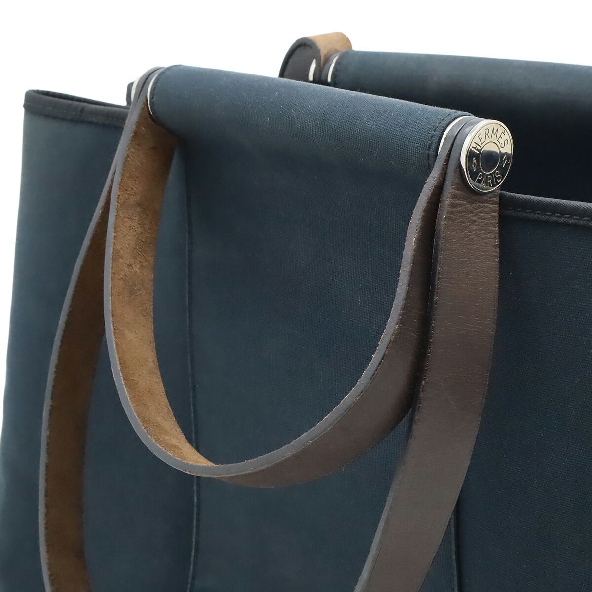 Herm s Cabag Elan PM Toile Officier Leather 2way Bag