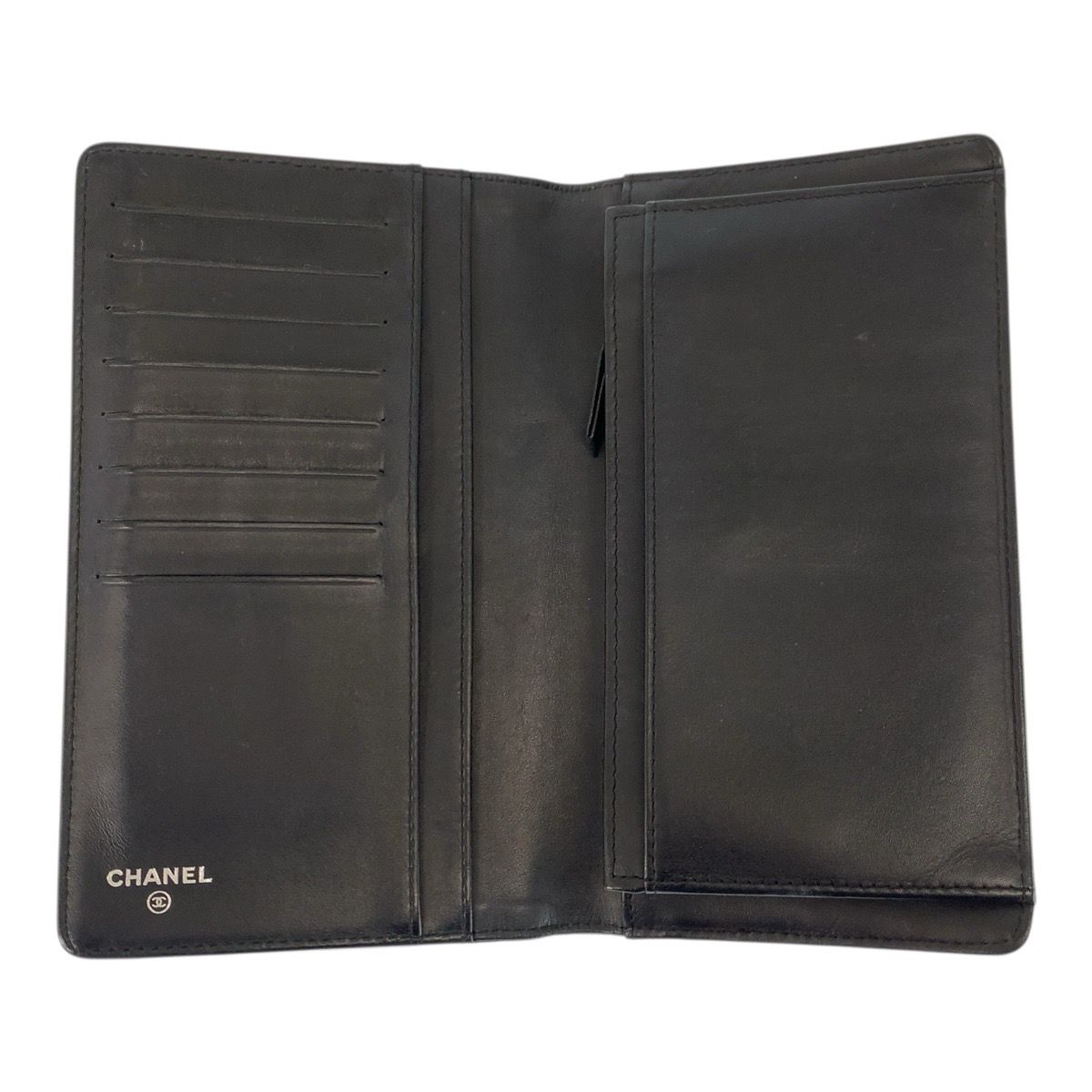 Chanel Coco Mark Leather Long Wallet