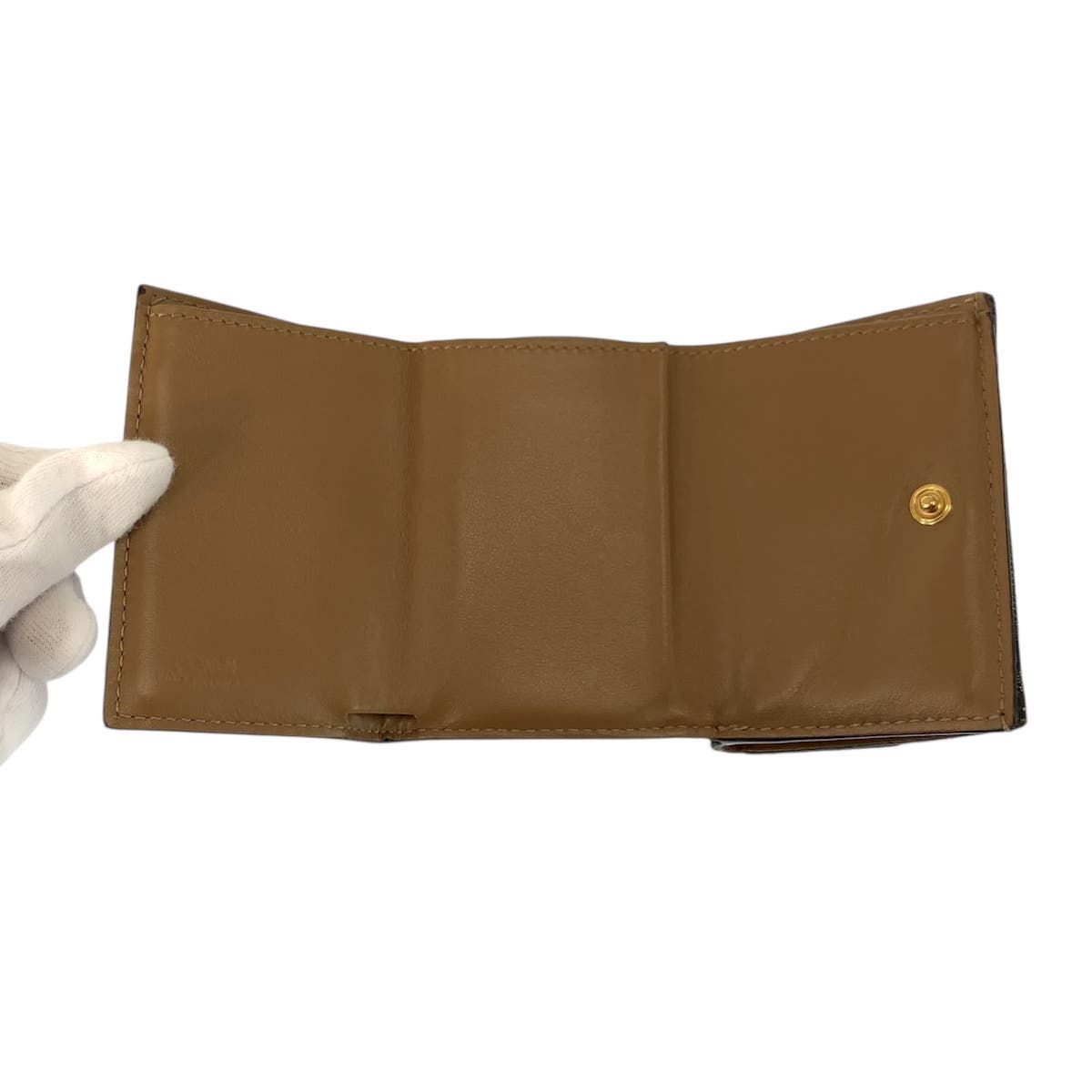 Fendi Baguette Micro Zucca Canvas Leather Wallet