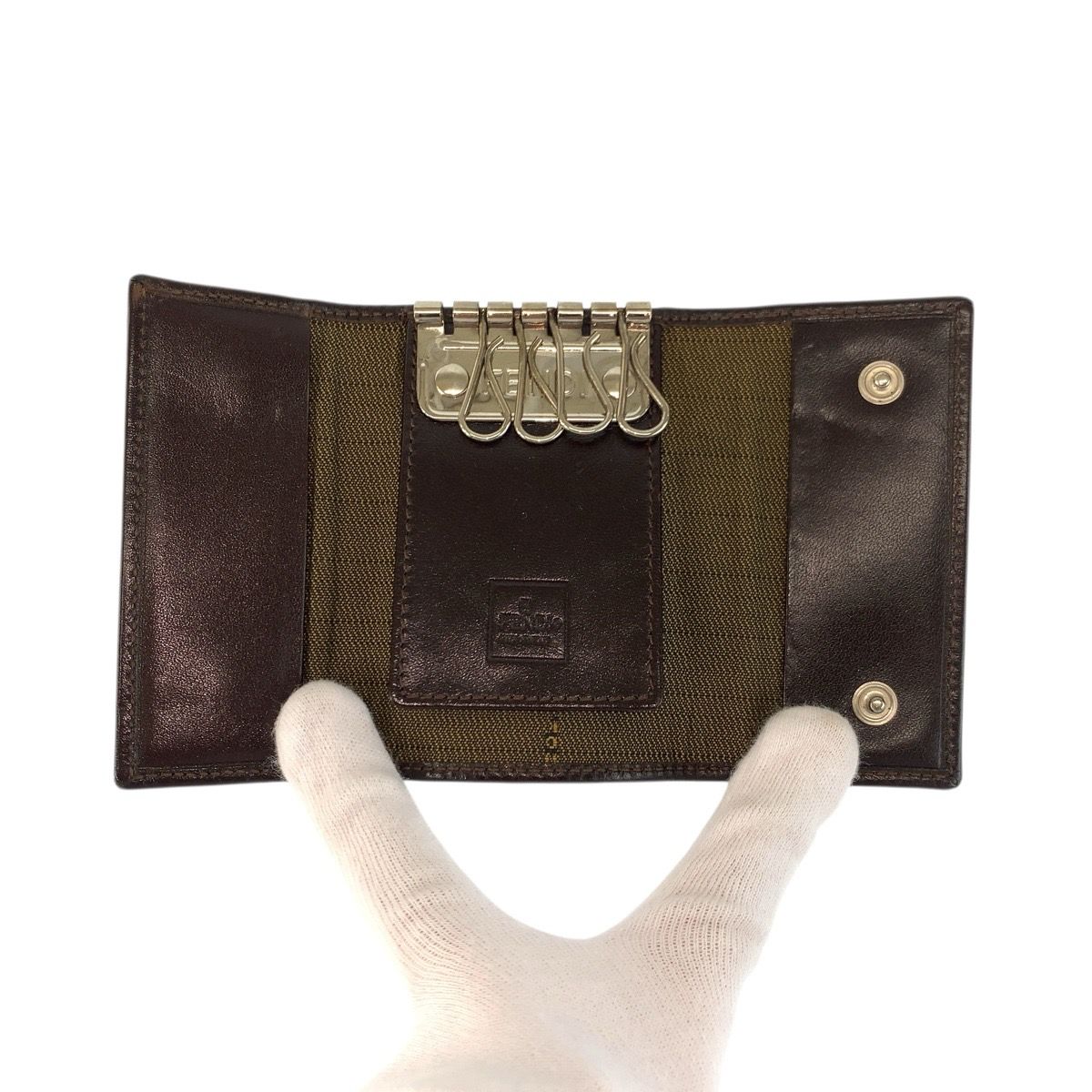 Fendi Zucca Canvas Leather Key Case