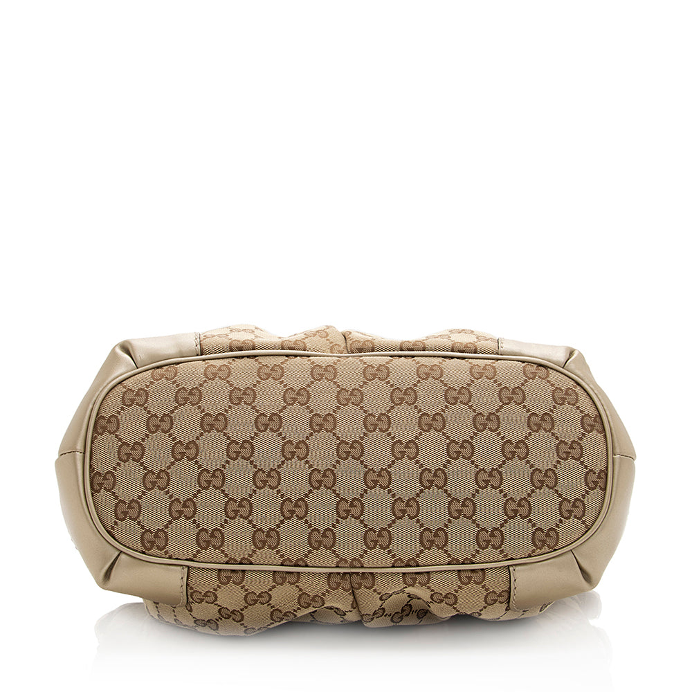 Gucci GG Canvas Sukey Top Handle Medium Satchel (SHF-20029)