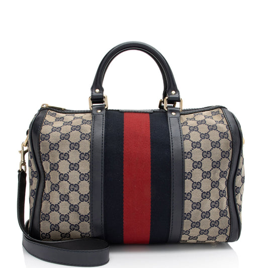 Gucci GG Canvas Vintage Web Joy Medium Boston Bag (SHF-xSqcmU)