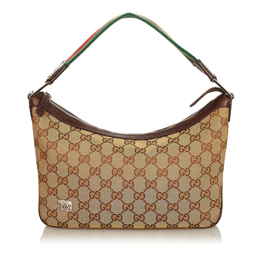 Gucci GG Canvas Web Baguette (SHG-25136)