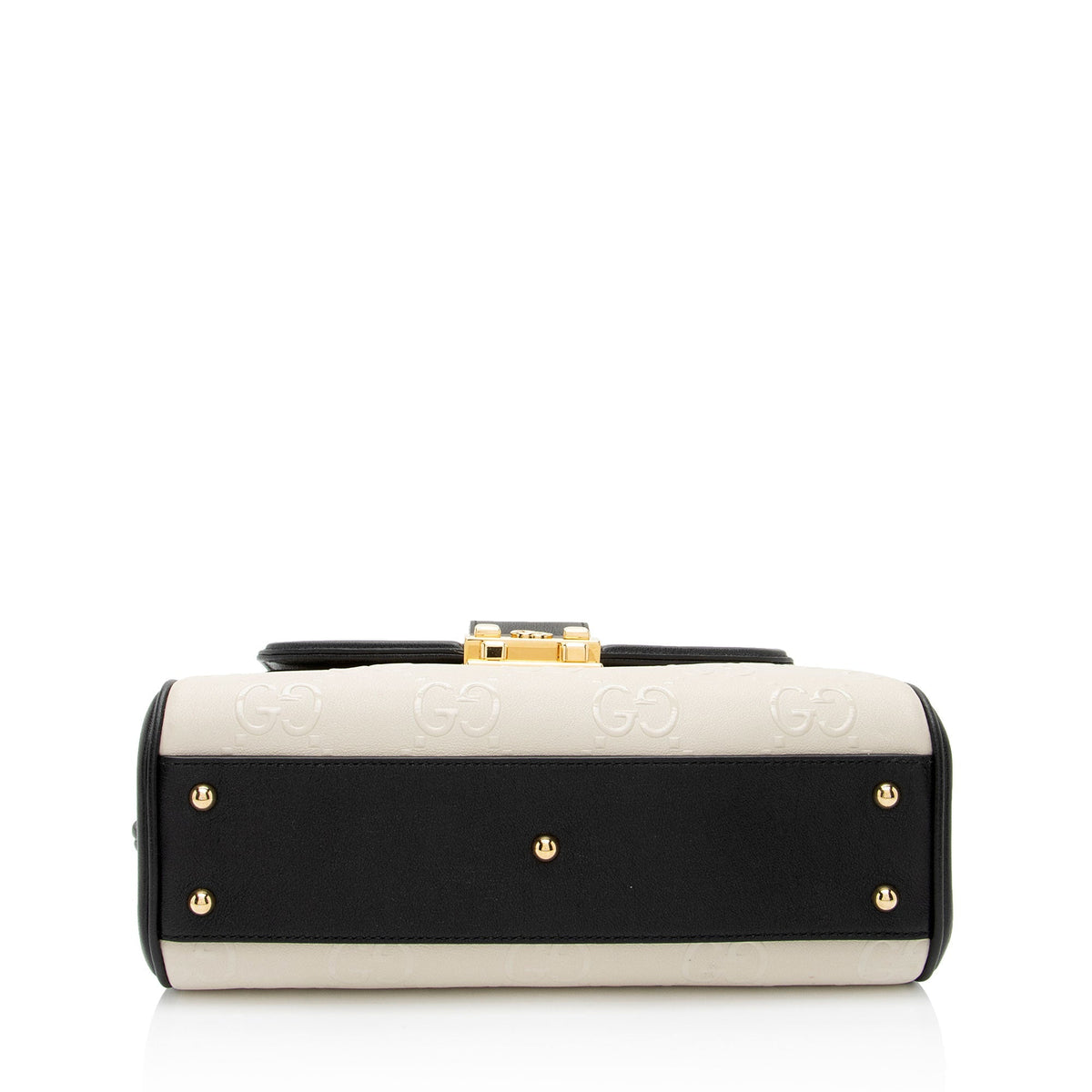 Gucci GG Debossed Leather Small Top Handle (SHF-hGmUB9)
