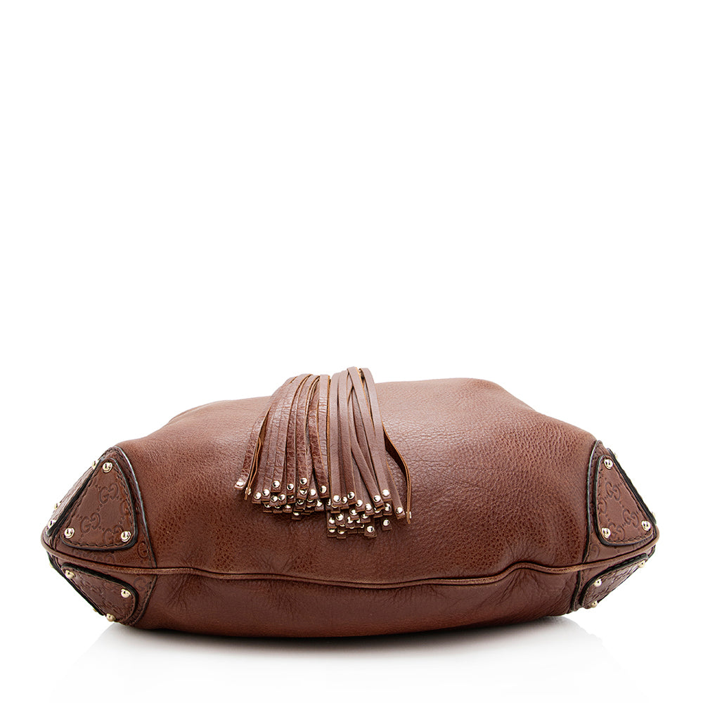 Gucci Guccissima Leather Indy Large Satchel (SHF-19577)