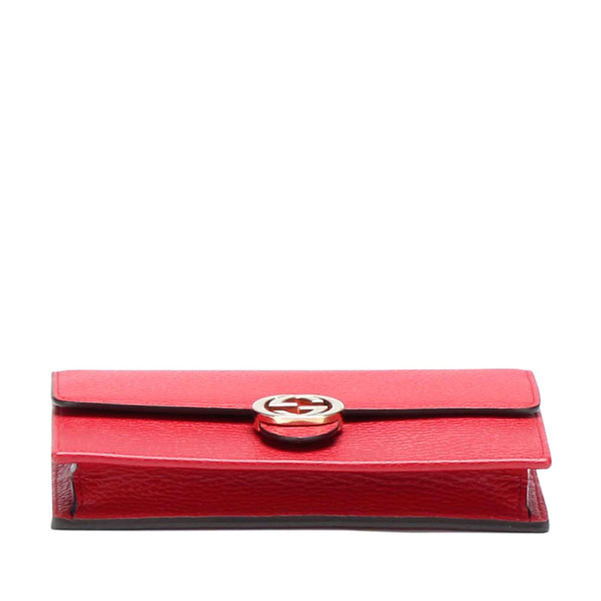 Gucci Interlocking G Chain Leather Wallet on Chain (SHG-Y5MFig)