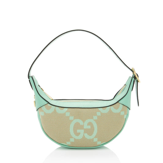 Gucci Jumbo GG Web Half Moon Mini Hobo