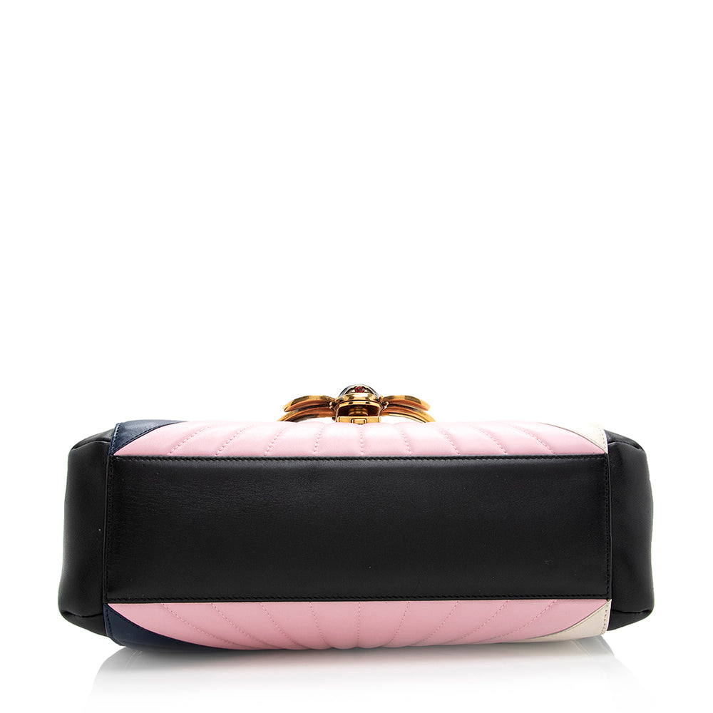 Gucci Leather Queen Margaret Bamboo Top Handle Satchel (SHF-20613)