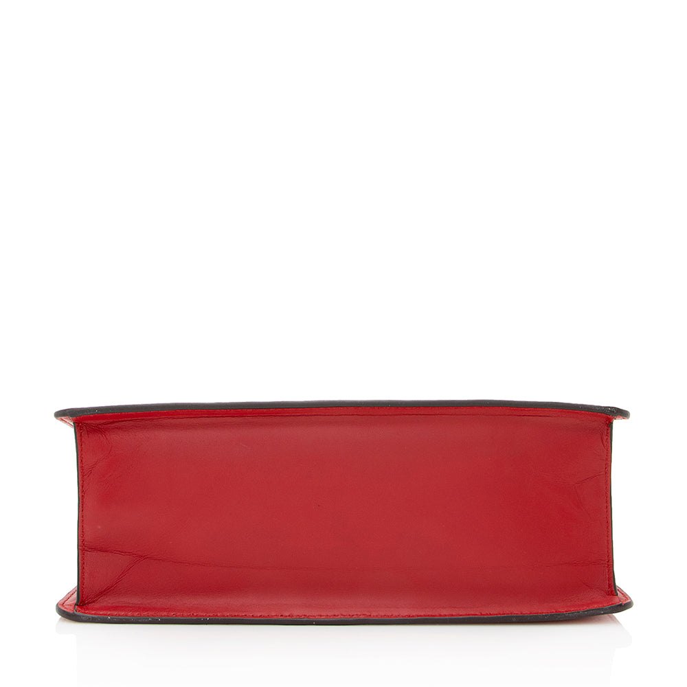 Gucci Leather Sylvie Top Handle Medium Satchel (SHF-21474)