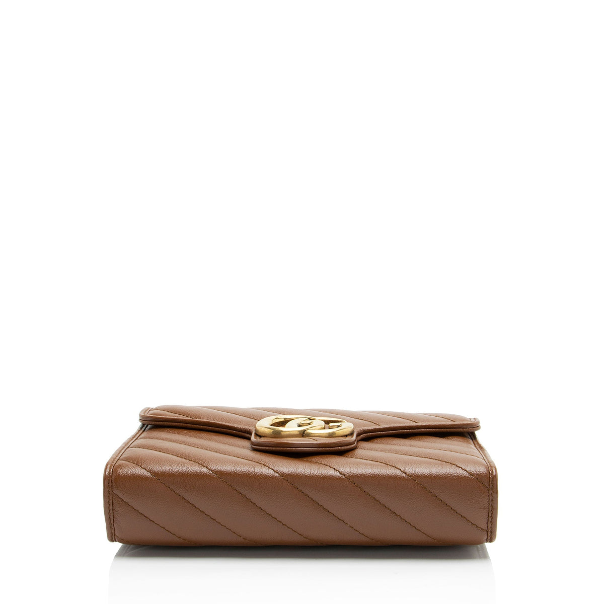 Gucci Diagonal Matelasse Leather GG Marmont Wallet on Chain