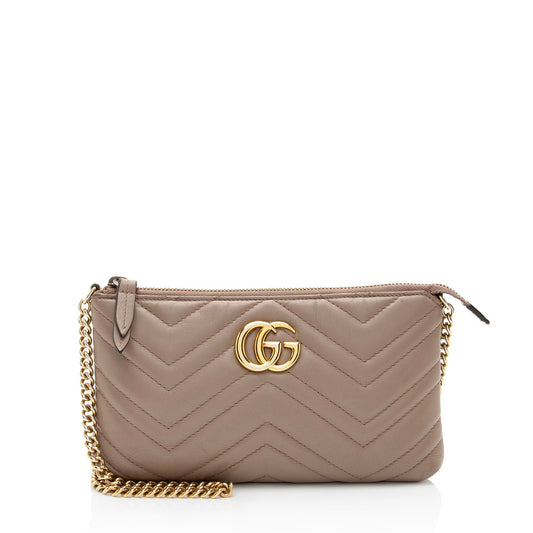 Gucci Matelasse Leather GG Marmont Mini Chain Bag