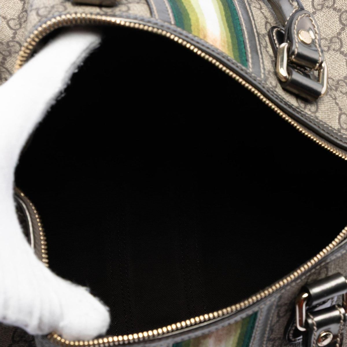 Gucci Medium GG Supreme Joy Web Boston Bag