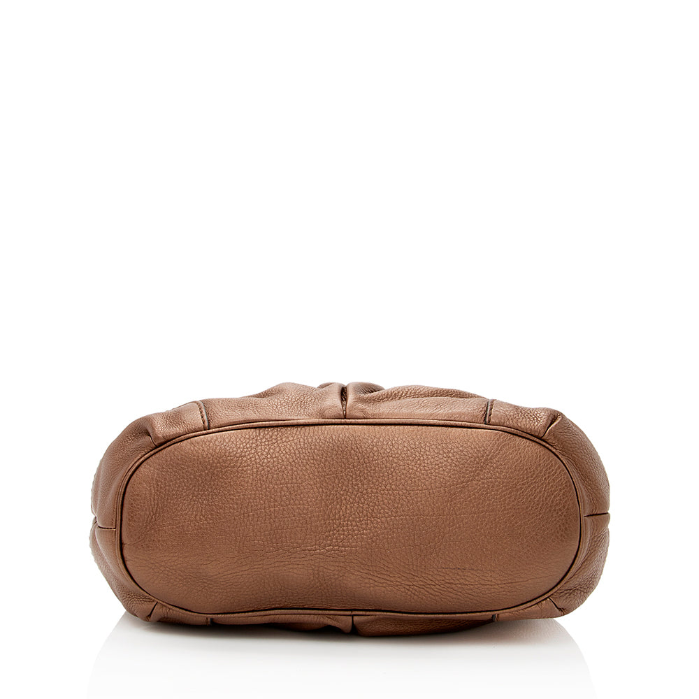 Gucci Metallic Leather Sukey Satchel (SHF-21788)
