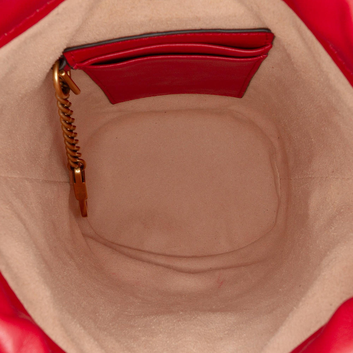 Gucci Small GG Marmont Matelasse Leather Bucket Bag