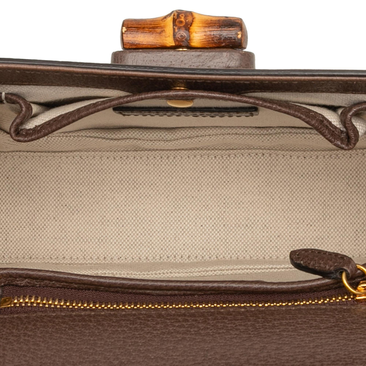 Gucci Small Jumbo GG Canvas Bamboo 1947 Top Handle Bag