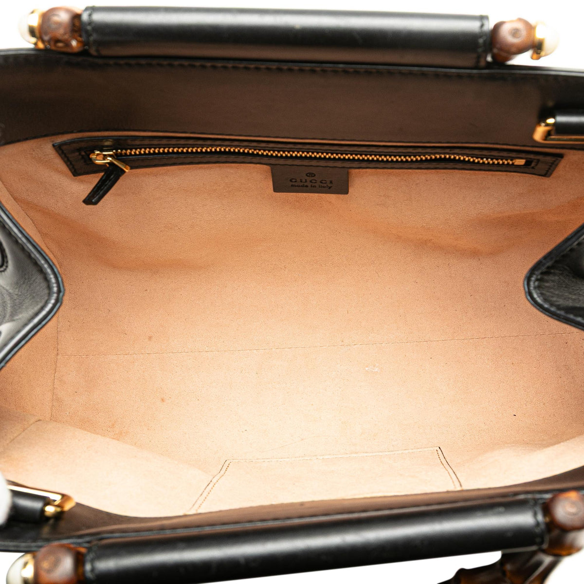 Gucci Small Leather Bamboo Nymphaea Satchel