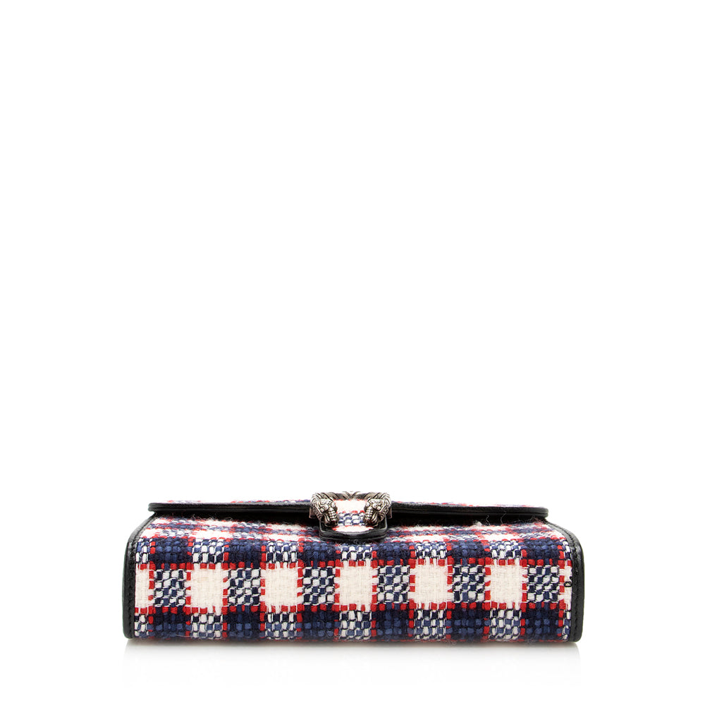 Gucci Tweed Dionysus Chain Wallet (SHF-21058)
