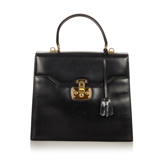 Gucci Vintage Lady Lock Leather Satchel (SHG-25844)