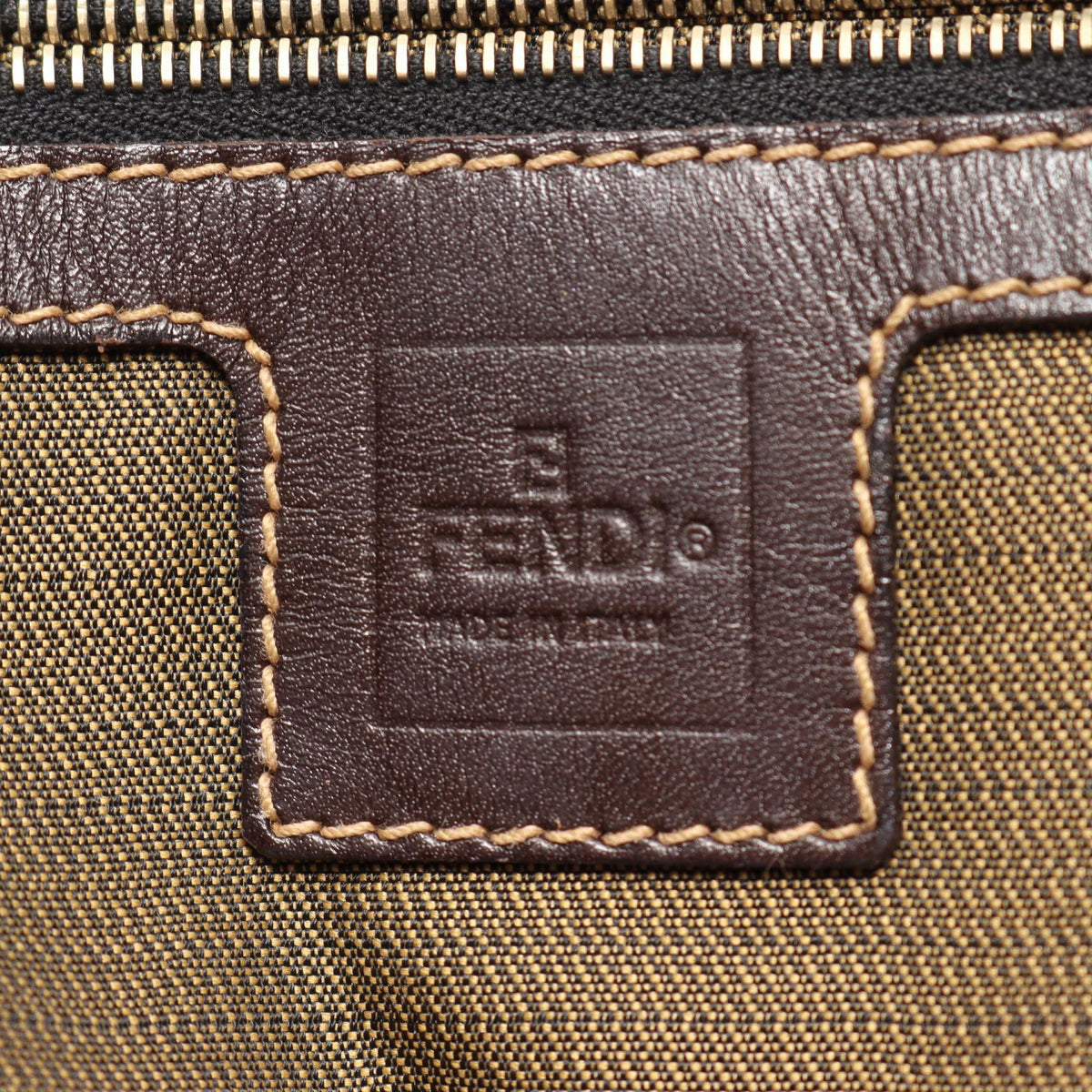 FENDI Zucca Tote Bag Brown/Black canvas leather 2101219647180