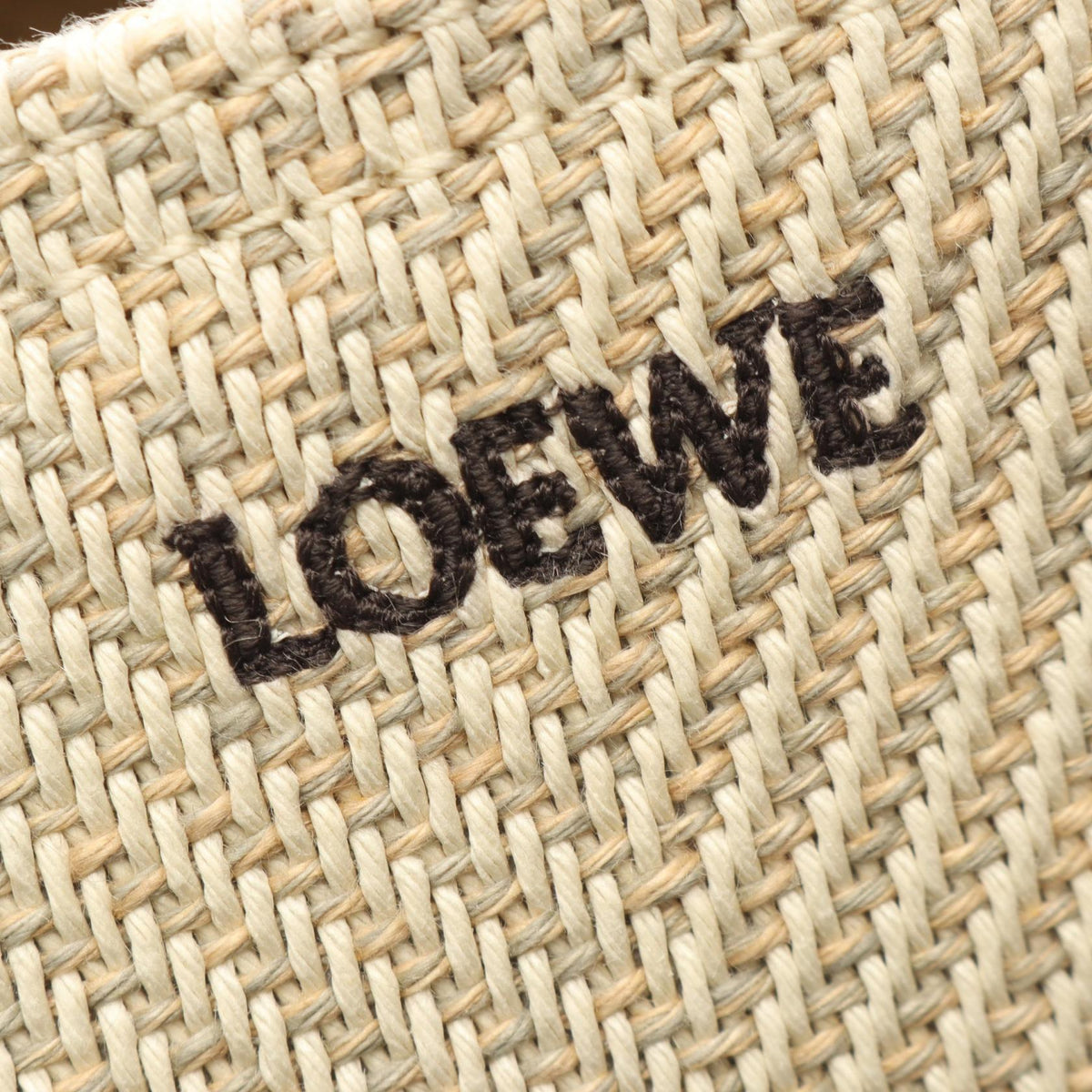 LOEWE Puzzlefold Tote Medium Tote Bag Beige/Brown canvas leather A779G50X34 2101220083663